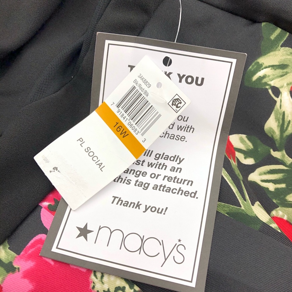 B. Darlin Black Floral Print Fit and Flare Dress - Picture 6 of 7